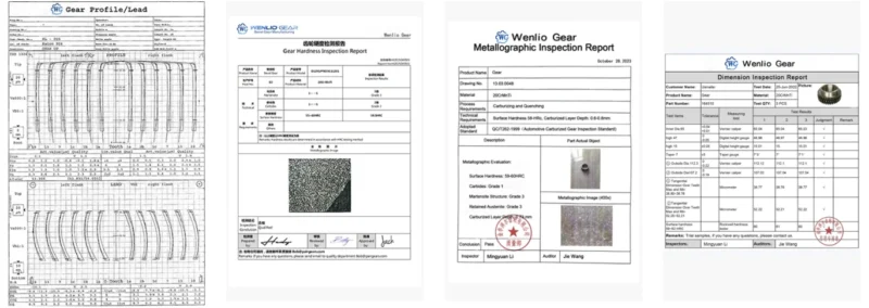 wenlio gear Inspection report
