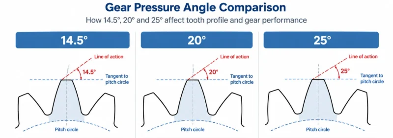 14.5° vs 20° vs 25° Gear Pressure Angle